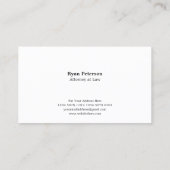 法と正義 | BWジャジャッジのゲベル・オン・ブラック 名刺 (裏面)