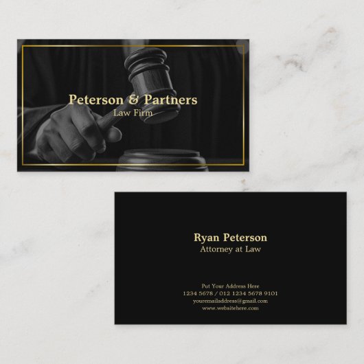 法と正義 | BWジャッジズゲベル金ゴールドブラック 名刺 (正面/裏面)