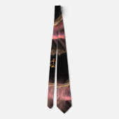 法のはかりで測金ゴールド宝石の正義記号ブラウン ネクタイ (裏面)