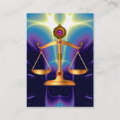 法のはかりで測金ゴールド,弁護士，正義記号パープル 名刺 (裏面)