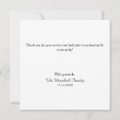 法の執行の紋章学のバッジ サンキューカード (裏面)