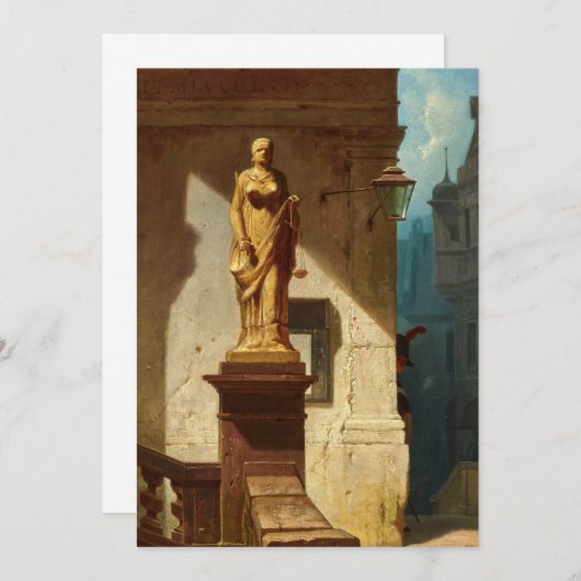 法の目、カール・スピツウェグによる正義 サンキューカード (正面/裏面)