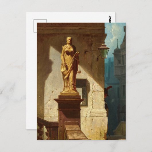 法の目、カール・スピツウェグによる正義 ポストカード (正面/裏面)