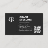 法の衡平性を象徴する弁護士のQRコード 名刺 (正面)