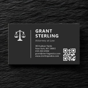 法の衡平性を象徴する弁護士のQRコード 名刺