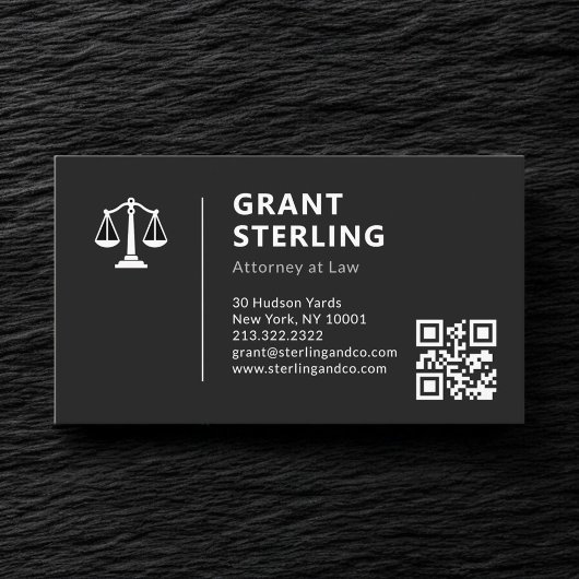 法の衡平性を象徴する弁護士のQRコード 名刺