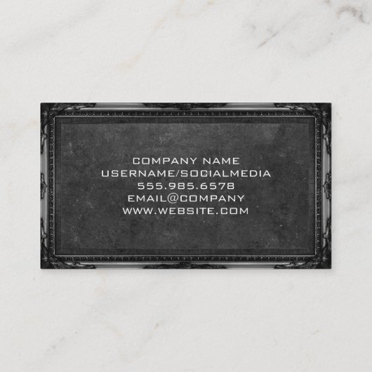 法の裁はかりで測判 | アンティーク枠 名刺 (裏面)