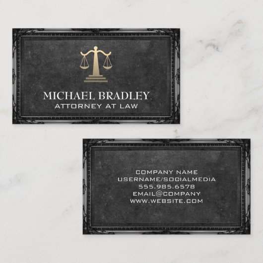 法の裁はかりで測判 | アンティーク枠 名刺 (正面/裏面)