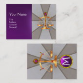 法の金ゴールドはかりで測,弁護士モノグラムパープル 名刺 (正面/裏面)