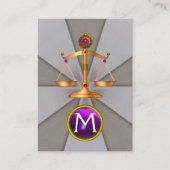 法の金ゴールドはかりで測,弁護士モノグラムパープル 名刺 (裏面)