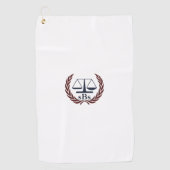 法はかりで測事弁パーソナライズされた護士の贈り物 ゴルフタオル (正面)