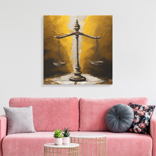 法はかりで測律弁護士法抽象芸術絵画の キャンバスプリント (インサイチュ (リビング))