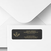 法はかりで測律法金ゴールドブラック差出人住所 ラベル