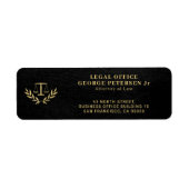 法はかりで測律法金ゴールドブラック差出人住所 ラベル (正面)