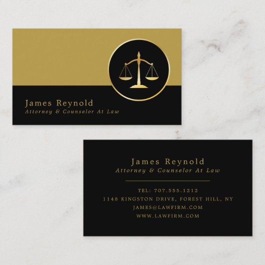 法はかりで測理金ゴールド法プロフェッショナル 名刺 (正面/裏面)