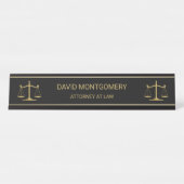 法エレガントはかりで測事務弁護士ブラック デスクネームプレート (正面)