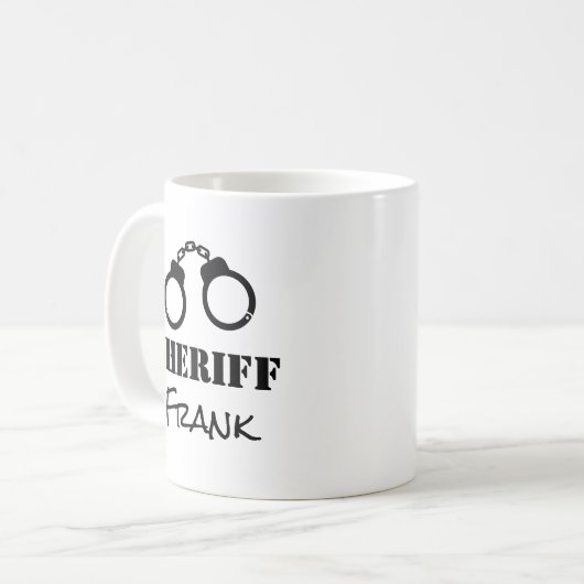 法カスタム執行官は警察保安官に手錠をかける コーヒーマグカップ (正面左)