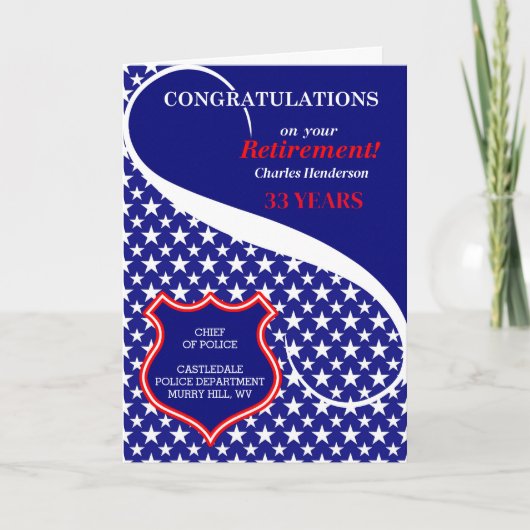 法カスタム律執行退職祝い カード (正面)