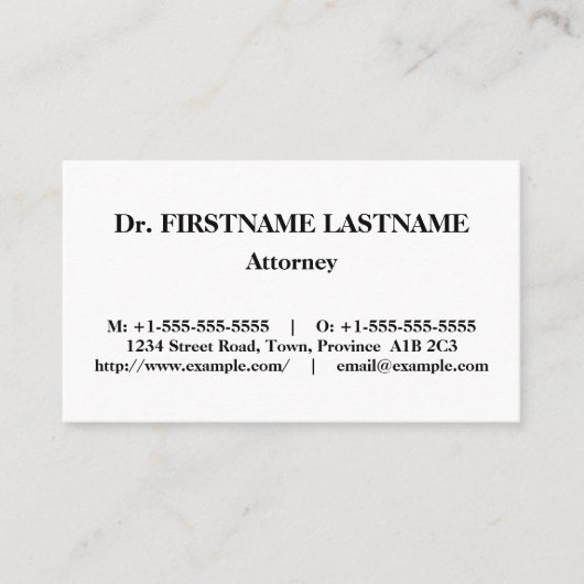 、法クラシック的プロフェッショナル名刺 名刺 (正面)