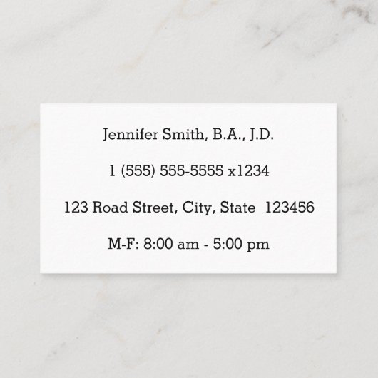 法シンプルプロフェッショナル名刺 名刺 (裏面)