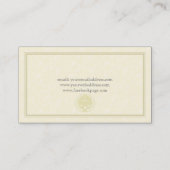 法シンプル律上のベージュモノクロダマスク弁護士 名刺 (裏面)