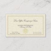 法シンプル律上のベージュモノクロダマスク弁護士 名刺 (正面)