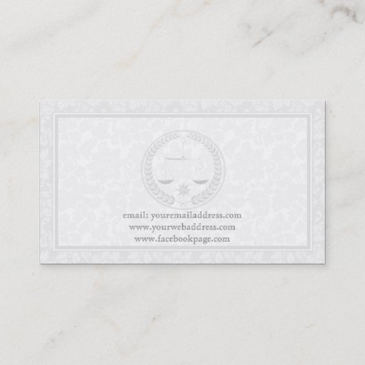 法シンプル律上の単色及びダマスク弁護士 名刺 (裏面)