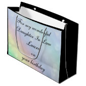 法パーソナライズされたの娘誕生日 ラージペーパーバッグ (正面アングル)