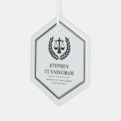 法パーソナライズされたモダン科卒業 ガラスオーナメント (正面左)