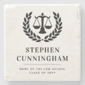 法パーソナライズされたモダン科卒業 ストーンコースター (正面)