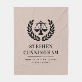 法パーソナライズされたモダン科卒業 フリースブランケット (正面)