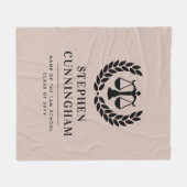 法パーソナライズされたモダン科卒業 フリースブランケット (正面(横))