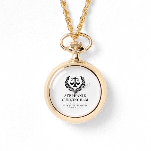 法パーソナライズされたモダン科卒業 腕時計 (正面)