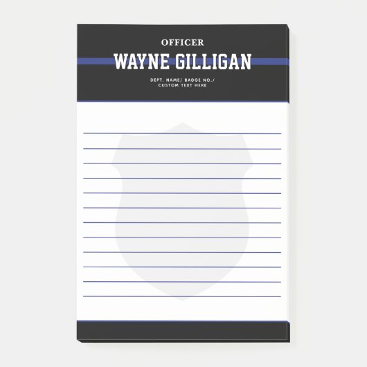 法パーソナライズされた執行の警察官 ポストイット (正面)