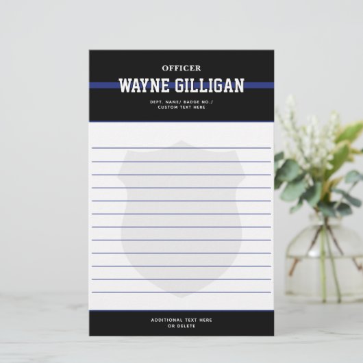 法パーソナライズされた執行の警察官 便箋 (スタンド正面)