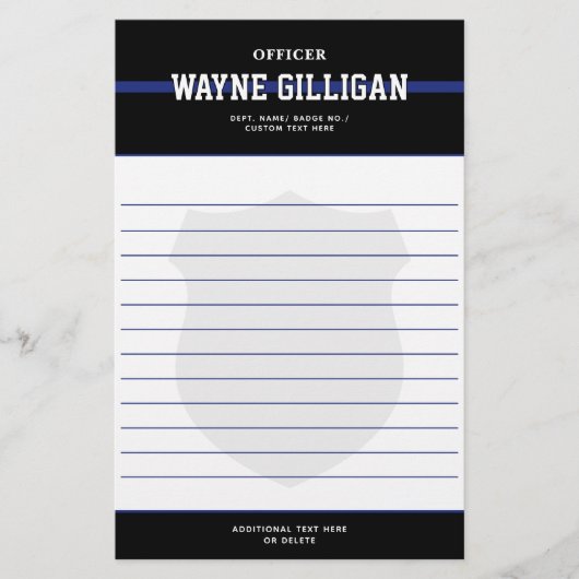 法パーソナライズされた執行の警察官 便箋 (正面)