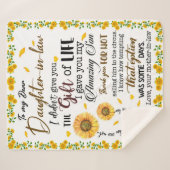 法パーソナライズされた律の娘への手紙 シェルパブランケット (正面(横))