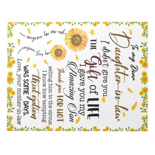 法パーソナライズされた律の娘への手紙 ノートパッド (正面)