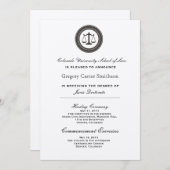 法パーソナライズされた科卒業発表 招待状 (正面/裏面)