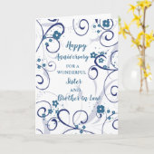 法モダン周年記念の兄妹 カード (黄色い花)