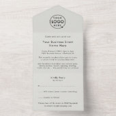 法人イベント | グレー モダン ミニマル ロゴ RSVP オールインワン招待状 (内側)