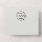 法人イベント | グレー モダン ミニマル ロゴ RSVP オールインワン招待状 (裏面)