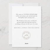 法人クリスマスカード 水彩画のリースロゴ シーズンカード (裏面)