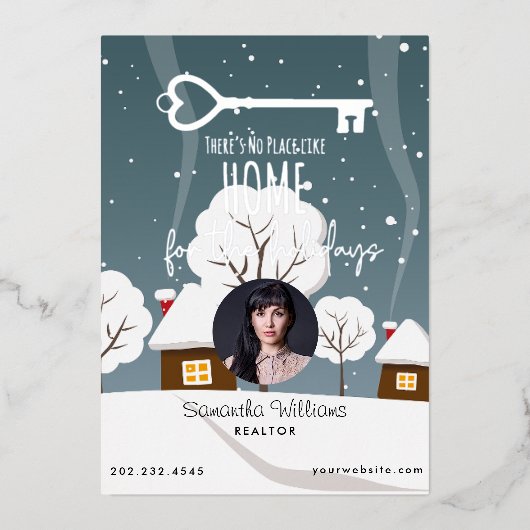 法人不動産エージェントのホリデーポストカード 箔シーズンカード (正面)