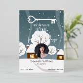 法人不動産エージェントのホリデーポストカード 箔シーズンカード (立ち正面)