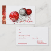 法人企業のクリスマスのプレゼントの証明書 割引カード (正面/裏面)