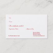 法人企業のクリスマスのプレゼントの証明書 割引カード (裏面)