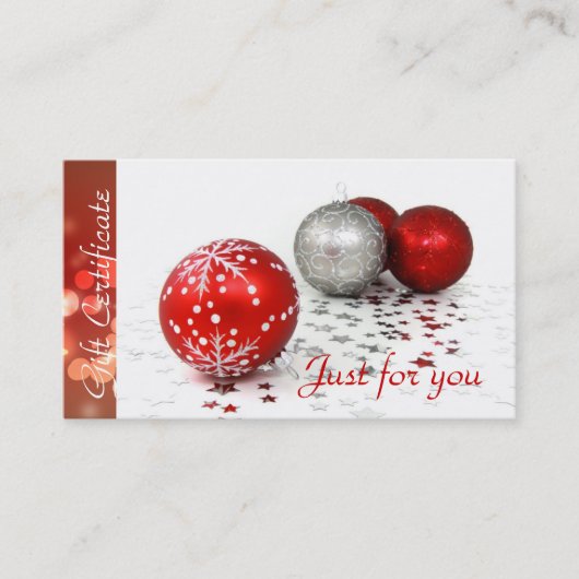 法人企業のクリスマスのプレゼントの証明書 割引カード (正面)