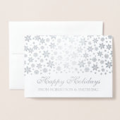 法人企業の幸せな休日の銀 箔カード (封筒付き正面)