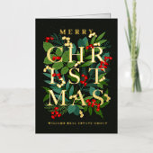 法人向けクリスマスメッセージ ゴールド 箔シーズンカード (正面)